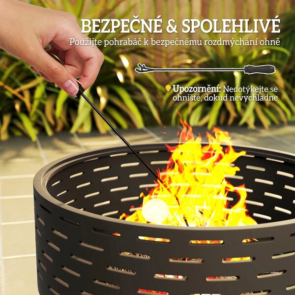 Přenosné ohniště 3v1, průměr 60 cm, antracit 842-375V00CG