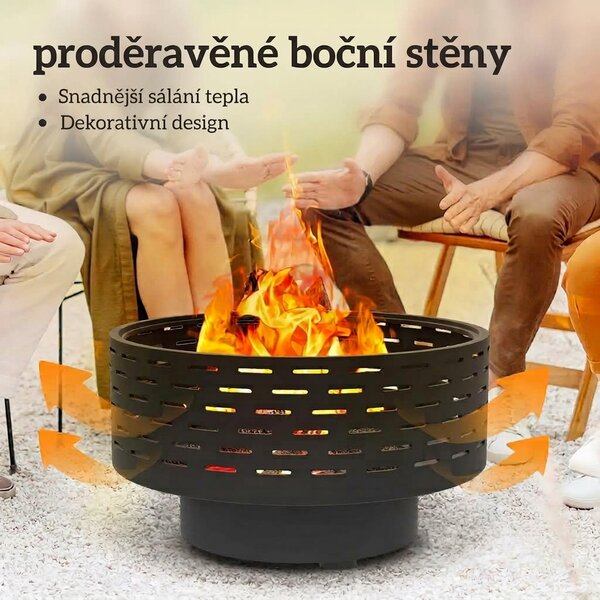 Přenosné ohniště 3v1, průměr 60 cm, antracit 842-375V00CG
