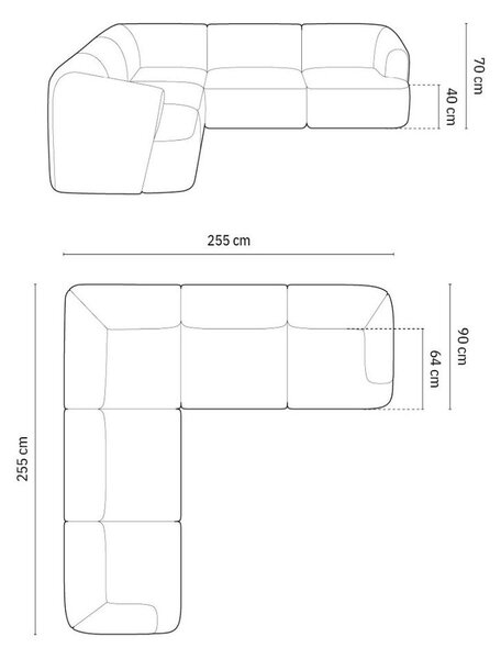 Zelená sametová rohová pohovka Campi – Cosmopolitan Design