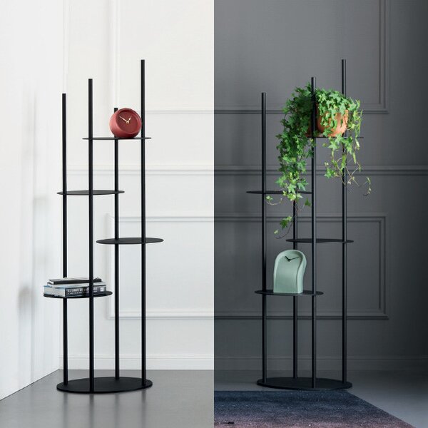 Calligaris Květinový stojan Circles, kovový, CS5107 provedení rám/struktura: Matný černý lak (kov)