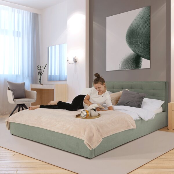 KONDELA Postel, mentolová, 160x200, ELSIE
