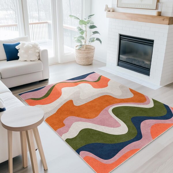 Oranžový pratelný běhoun 60x230 cm Squiggly Orange – Mila Home
