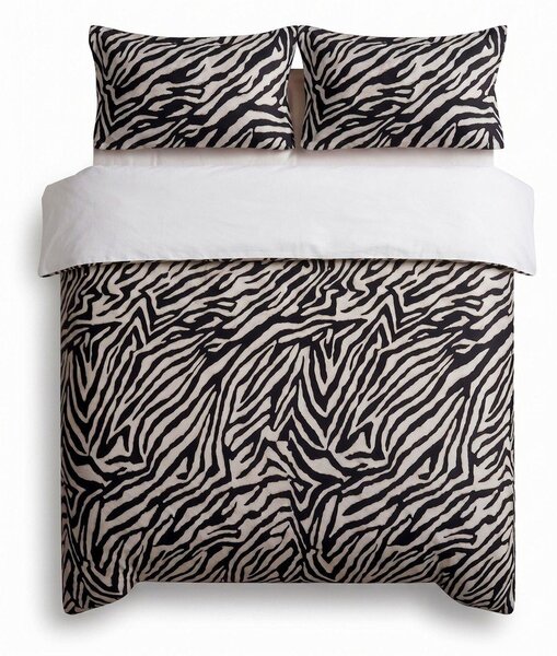 Černé povlečení na jednolůžko 200x140 cm Zebra – Mijolnir