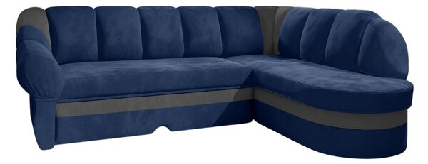 Rozkládací rohová sedačka BENANO DELUXE modrá / šedá