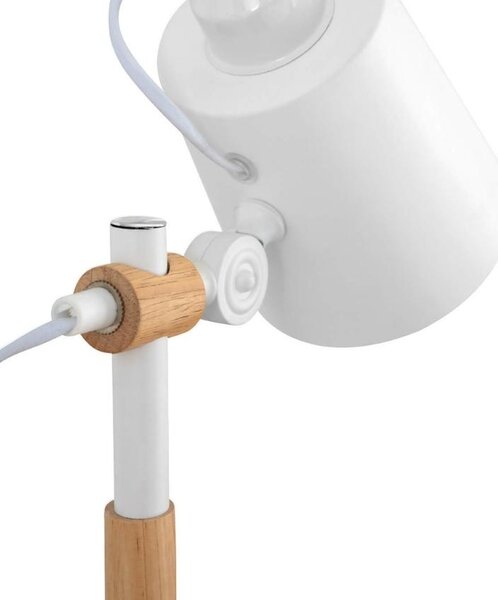 Bílá kovová stolní lampa Somcasa Iria 54 cm