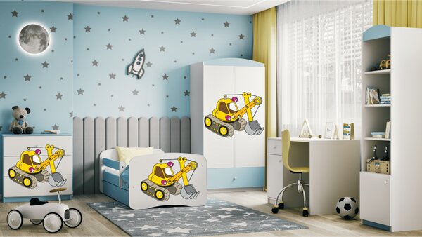Kocot kids Dětská postel Babydreams bagr modrá, varianta 70x140, bez šuplíků, bez matrace