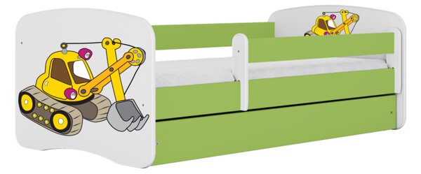 Kocot kids Dětská postel Babydreams bagr zelená, varianta 70x140, bez šuplíků, bez matrace