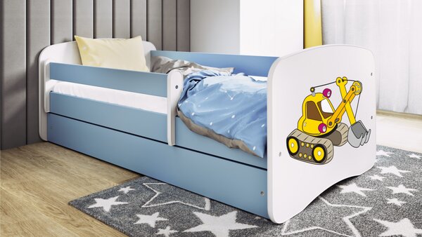 Kocot kids Dětská postel Babydreams bagr modrá, varianta 70x140, bez šuplíků, bez matrace