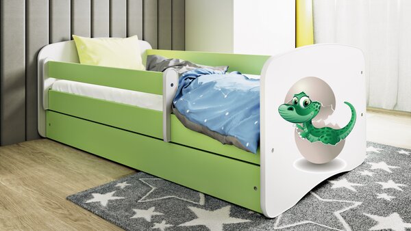 Kocot kids Dětská postel Babydreams dinosaurus zelená, varianta 70x140, bez šuplíků, bez matrace