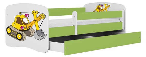 Kocot kids Dětská postel Babydreams bagr zelená, varianta 70x140, bez šuplíků, bez matrace