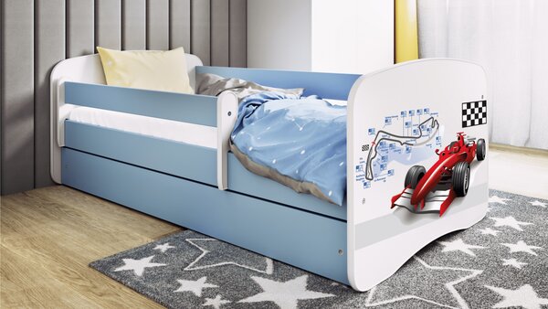 Kocot kids Dětská postel Babydreams formule jedna modrá, varianta 70x140, bez šuplíků, bez matrace