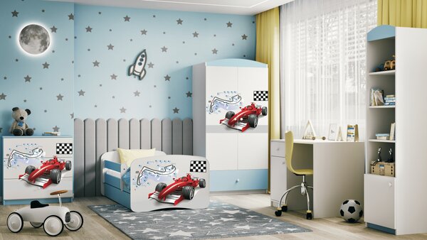 Kocot kids Dětská postel Babydreams formule jedna modrá, varianta 70x140, bez šuplíků, bez matrace