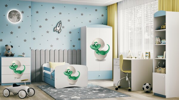 Kocot kids Dětská postel Babydreams dinosaurus modrá, varianta 70x140, bez šuplíků, bez matrace