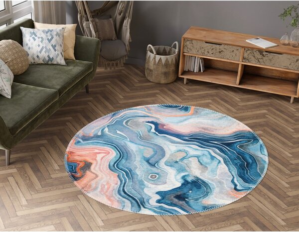 Modrý/růžový pratelný kulatý koberec ø 120 cm Colors of Joy – Vitaus
