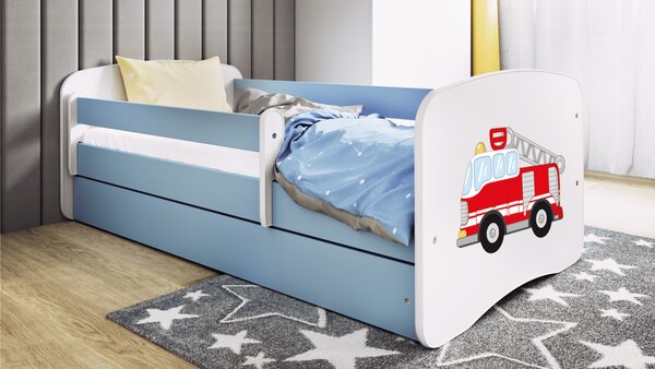 Kocot kids Dětská postel Babydreams hasičské auto modrá, varianta 70x140, bez šuplíků, bez matrace