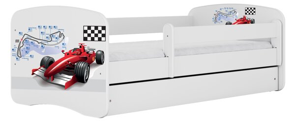 Kocot kids Dětská postel Babydreams formule jedna bílá, varianta 70x140, bez šuplíků, bez matrace