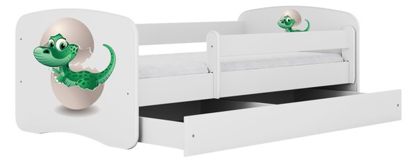 Kocot kids Dětská postel Babydreams dinosaurus bílá, varianta 70x140, bez šuplíků, bez matrace