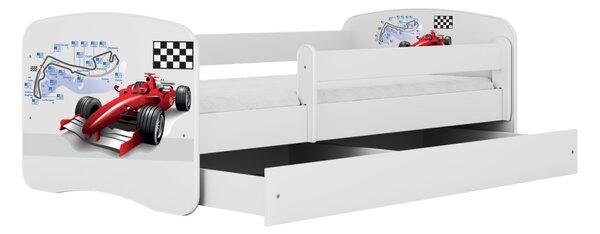 Kocot kids Dětská postel Babydreams formule jedna bílá, varianta 70x140, bez šuplíků, bez matrace