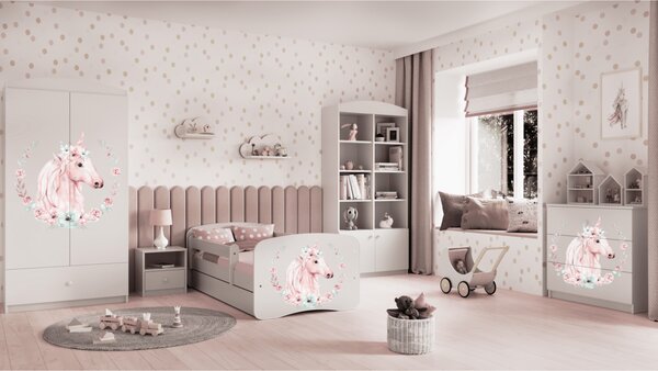 Kocot kids Dětská postel Babydreams kůň bílá, varianta 70x140, bez šuplíků, bez matrace