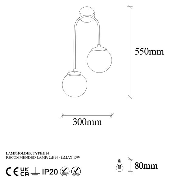 ASIR Nástěnné svítidlo JEWEL - 10570 černá