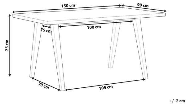 Jídelní stůl LENISTER Hnědá/Bílá 150 cm 90 cm