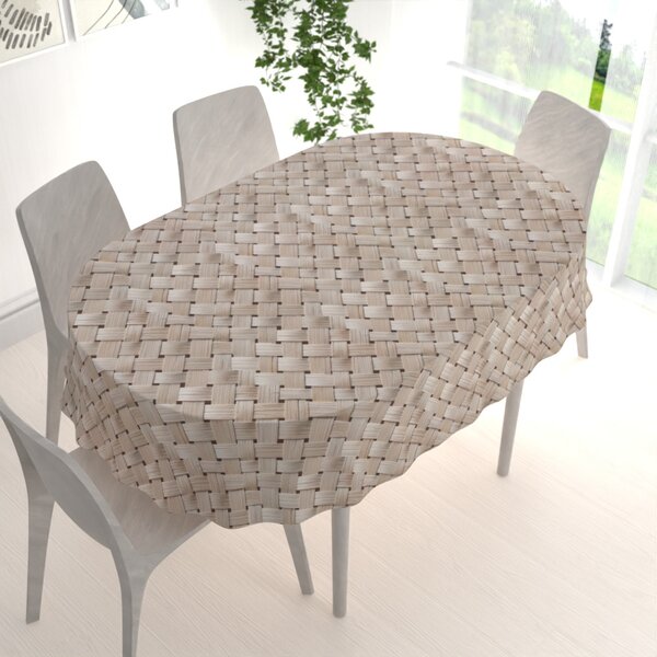 Biante Dekorační oválný ubrus Terra TRA-002 Béžový pletený vzor 50x100 cm
