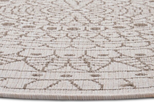 Hanse Home, Kusový koberec Twin-Wendeteppiche 105475 Linen kruh – na ven i na doma, 100x100 (průměr) kruh, hnědá, chodba / předsíň