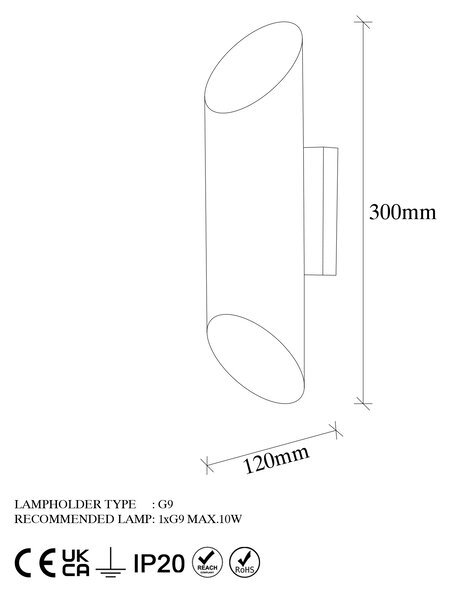 ASIR Nástěnná lampa CUT bílá