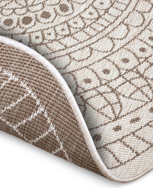 Hanse Home, Kusový koberec Twin-Wendeteppiche 105475 Linen kruh – na ven i na doma, 100x100 (průměr) kruh, hnědá, chodba / předsíň