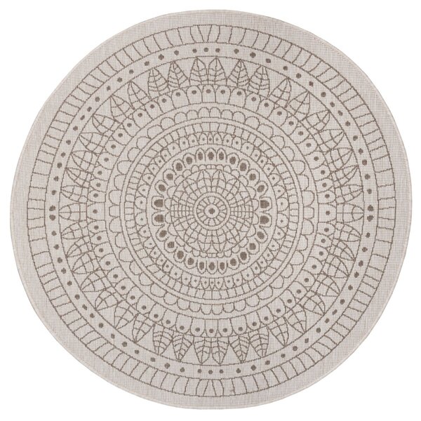 NORTHRUGS - Hanse Home koberce Kusový koberec Twin-Wendeteppiche 105475 Linen kruh – na ven i na doma - 140x140 (průměr) kruh cm