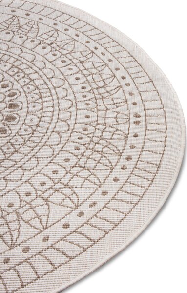 Hanse Home, Kusový koberec Twin-Wendeteppiche 105475 Linen kruh – na ven i na doma, 100x100 (průměr) kruh, hnědá, chodba / předsíň