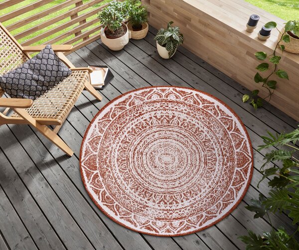 Hanse Home, DOPRODEJ: 200x200 (průměr) kruh cm Kusový koberec Twin Supreme 105497 Cayenne kruh – na ven i na doma, 200x200 (průměr) kruh, oranžová, chodba / předsíň