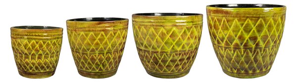 Ter Steege Sada 4 květináčů Caisa mustard D39 H34