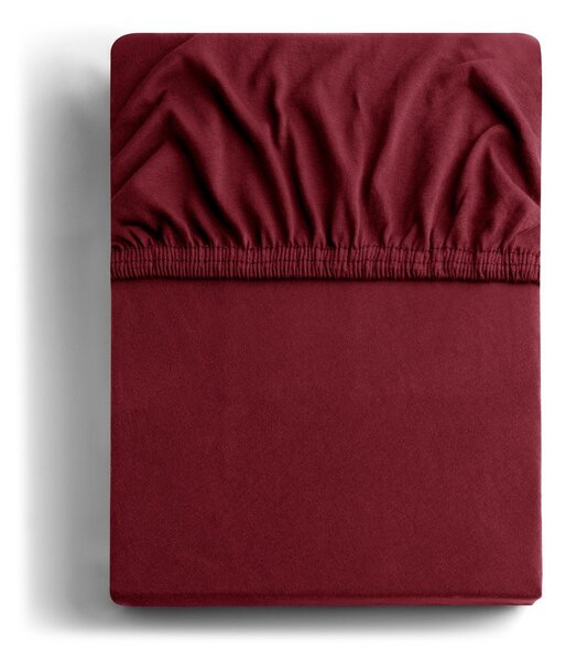 Vínové napínací prostěradlo jersey 180x200 cm Amber – Restilo