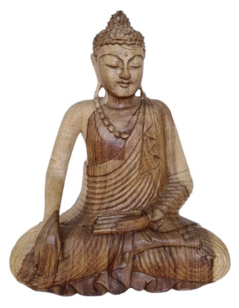 Buddha přírodní s rukou dolů 34 cm