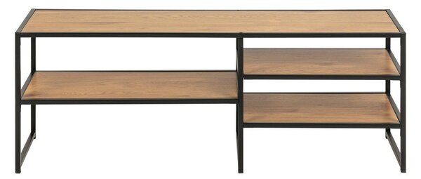 TV stolek v dekoru dubu v černo-přírodní barvě 120x46 cm Seaford – Actona