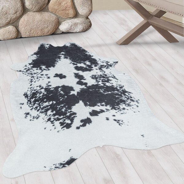 Ayyildiz, Kusový koberec Etosha 4114 black (tvar kožešiny), 100x135 tvar kožešiny, černobílá, chodba / předsíň