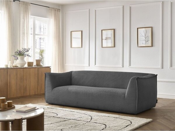 Tmavě šedá manšestrová pohovka 242 cm Giorgia – Bobochic Paris