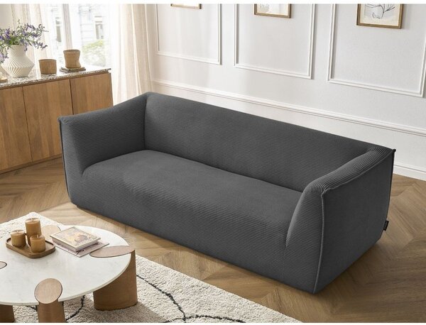 Tmavě šedá manšestrová pohovka 242 cm Giorgia – Bobochic Paris