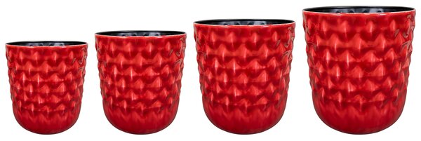 Ter Steege Sada 4 květináčů Jacie lipstick red D36 H42