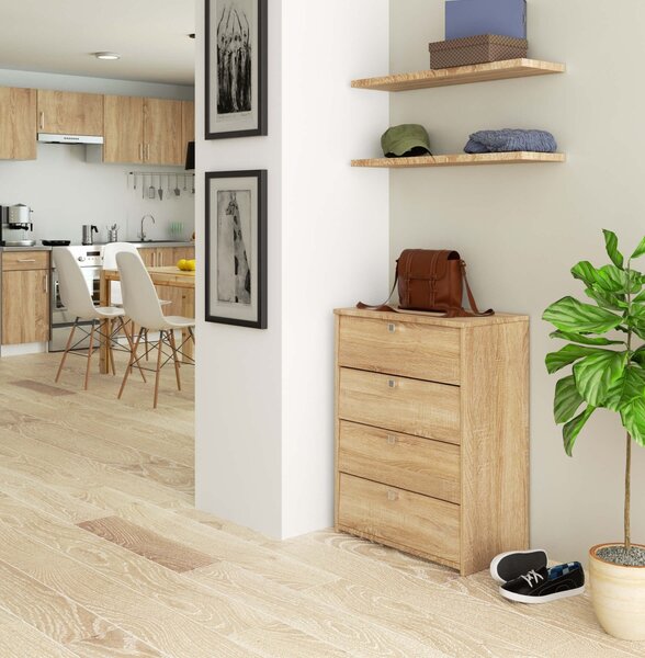 Ak furniture Botník Marienne 60 cm - 4 dvířka dub sonoma