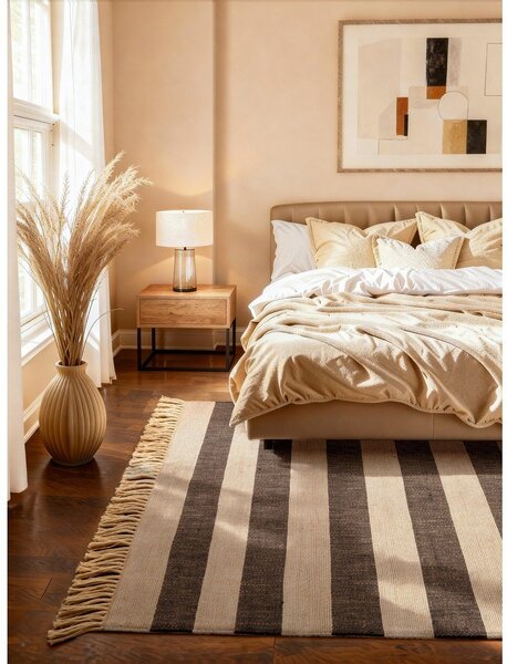 Černý/krémový oboustranný/ručně tkaný jutový koberec 120x170 cm Playa – Hanse Home