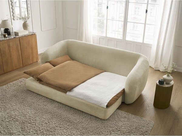 Taupe žinylková rozkládací pohovka 228 cm Neyo – Bobochic Paris
