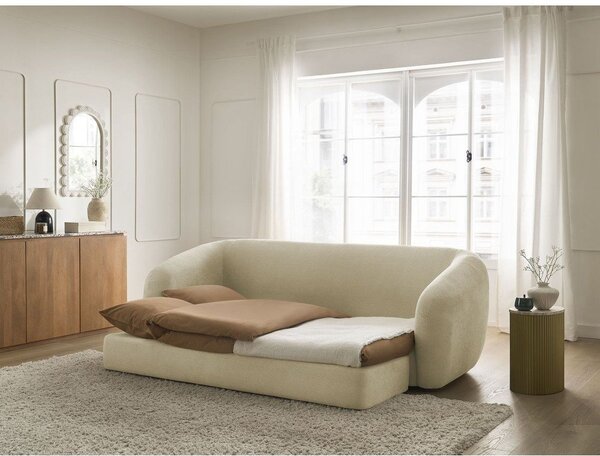 Taupe žinylková rozkládací pohovka 228 cm Neyo – Bobochic Paris