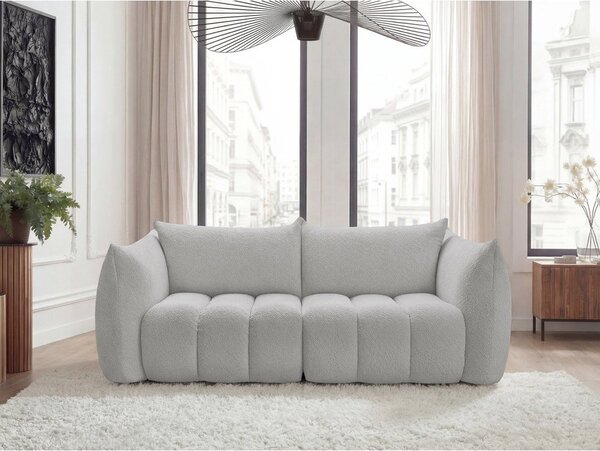 Světle šedá pohovka z textilie bouclé 234 cm Azra – Bobochic Paris