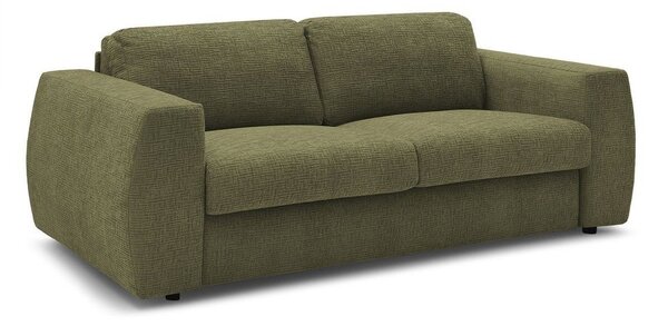 Zelená žinylková pohovka na každodenní spaní/rozkládací 220 cm Hugo – Bobochic Paris