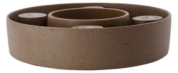 House Doctor Betonový svícen Ring Brown - 26 cm HD281