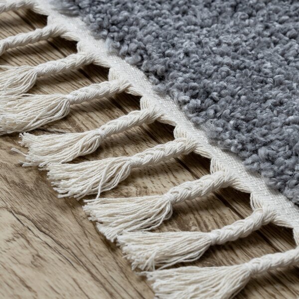 Dywany Łuszczów, Kusový koberec Berber 9000 light grey, 80x150, šedá, obývací pokoj