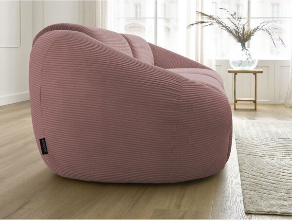 Růžová manšestrová pohovka 250 cm Tina – Bobochic Paris