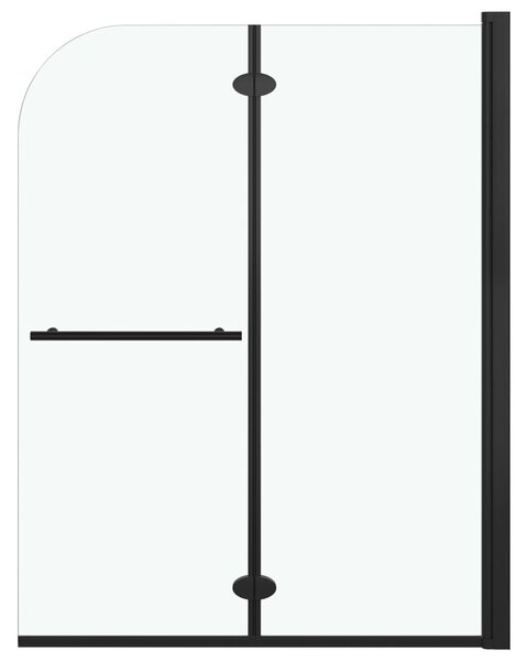 Skládací sprchový kout se 2 panely - ESG - 95x140 cm | černý